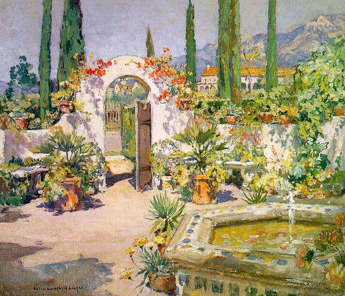 A Santa Barbara Courtyard, Colin Campbell Cooper